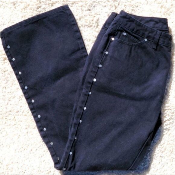 Michael Kors Studded Bootcut Black Jeans Size 6 - Picture 1 of 4